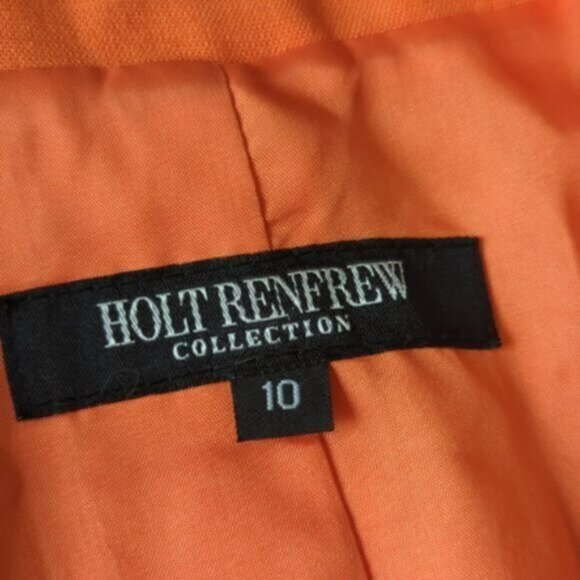Vintage linen Holt Renfrew orange blazer jacket - Picture 5 of 5